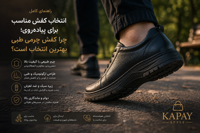 راهنمای کامل انتخاب کفش مناسب برای پیادهروی؛ چرا کفش چرمی طبی بهترین انتخاب است؟